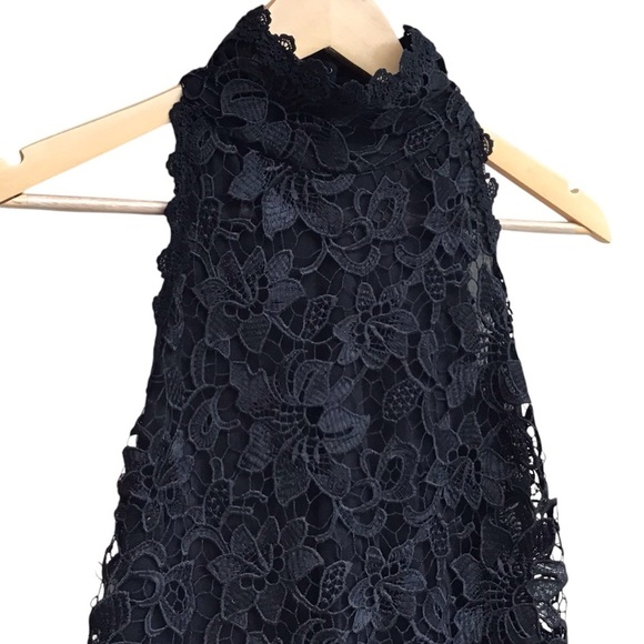 Julian Chang Black Floral Lace Halter Blouse - Picture 3 of 4